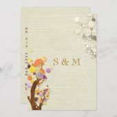 Rustikale Elegance Burlap Trees Wedding Einladung (Vorne/Hinten)