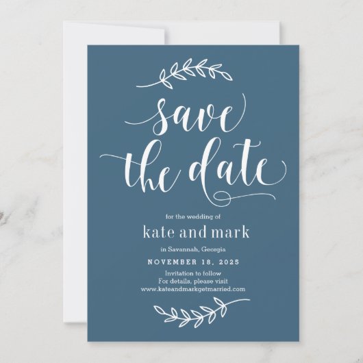 Rustikale Elegance EDITABLE FARBE Save the Date Ca Dankeskarte (Vorderseite)