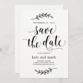 Rustikale Elegance EDITABLE FARBE Save the Date Ca Einladung (Vorne/Hinten)