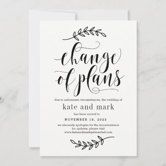 Rustikale Elegance EDITABLE FARBE Wedding Update C Save The Date (Vorderseite)