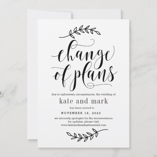 Rustikale Elegance EDITABLE FARBE Wedding Update C Save The Date (Vorderseite)