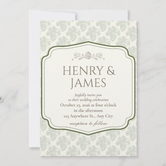 Rustikale Elegance Einladung (Vorderseite)