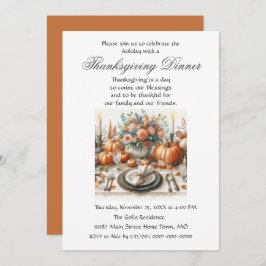 Rustikale Elegance Familienfreunde Erntedank Abend Einladung