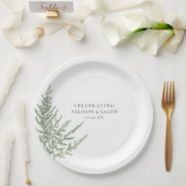 Rustikale Elegance Fern Wedding Pappteller