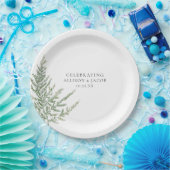 Rustikale Elegance Fern Wedding Pappteller (Party)