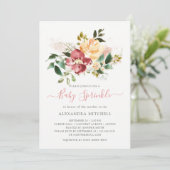 Rustikale Elegance | Floral Baby Sprinkle Einladung (Stehend Vorderseite)