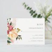 Rustikale Elegance | Floral Wedding Response RSVP Karte (Stehend Vorderseite)