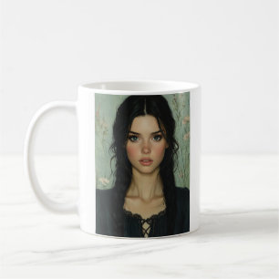 Rustikale Elegance - Freckled Beauty Portrait Kaffeetasse