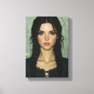 Rustikale Elegance - Freckled Beauty Portrait Leinwanddruck