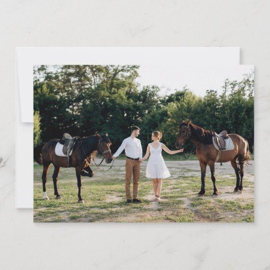 Rustikale Elegance Hochzeit Probe Einladung (Rückseite)