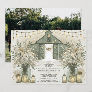 Rustikale Elegance Hochzeit Probe Einladung