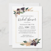 Rustikale Elegance Pine Cone und Fern Brautparty Einladung (Vorderseite)