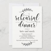 Rustikale Elegance Probe Abendessen Einladung (Vorderseite)
