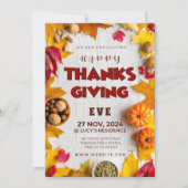 Rustikale Elegance Pumpkin Blätter & Sizzling Gewü Einladung (Vorderseite)