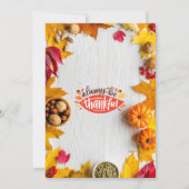 Rustikale Elegance Pumpkin Blätter & Sizzling Gewü Einladung (Rückseite)