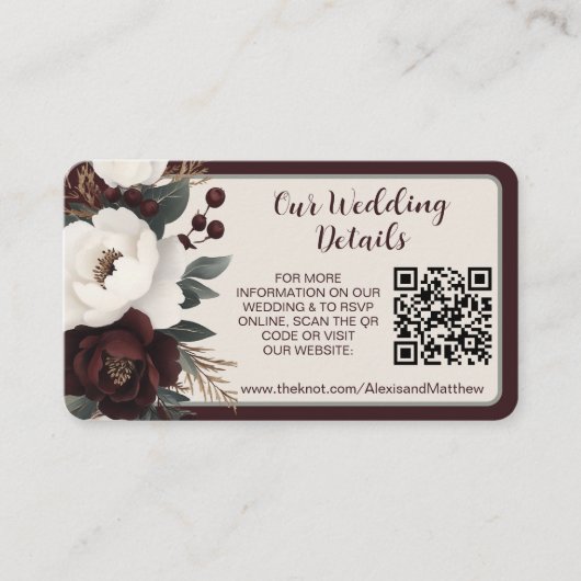 Rustikale Elegance QR Code UAWG-Umschließungskarte Begleitkarte (Vorderseite)