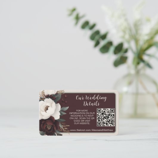 Rustikale Elegance QR Code UAWG-Umschließungskarte Begleitkarte (Stehend Vorderseite)