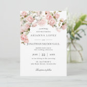 Rustikale Elegance Rosenblüte Rosen Blumenzehen Einladung (Stehend Vorderseite)