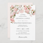 Rustikale Elegance Rosenblüte Rosen Blumenzehen Einladung (Vorne/Hinten)