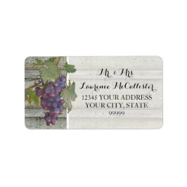 Rustikale Elegance Roter Wein Trauben Hochzeit Adressaufkleber