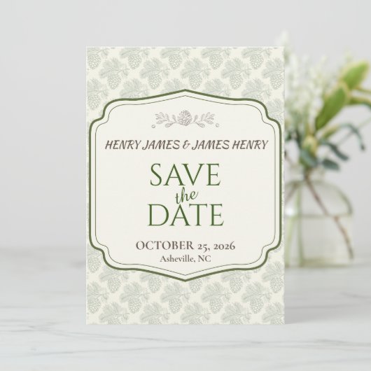 Rustikale Elegance Save The Date (Stehend Vorderseite)