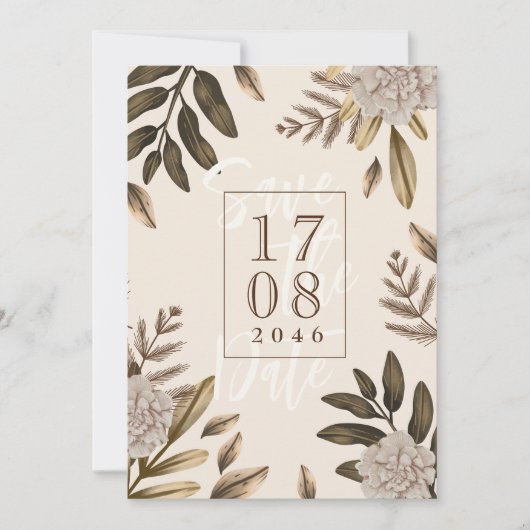Rustikale Elegance Save the Date Einladungen (Vorderseite)