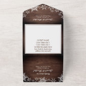 Rustikale Elegance Schneeflocken Weihnachtsfeiern All In One Einladung (Außenbereich)