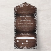 Rustikale Elegance Schneeflocken Weihnachtsfeiern All In One Einladung (Innen Boden)