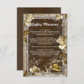 Rustikale Elegance - Sicherheitsmaßnahmen für Weiß Begleitkarte (Vorne/Hinten)