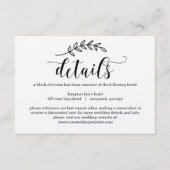 Rustikale Elegance Wedding Details Card Kraft Begleitkarte (Vorderseite)