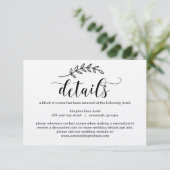 Rustikale Elegance Wedding Details Card Kraft Begleitkarte (Stehend Vorderseite)