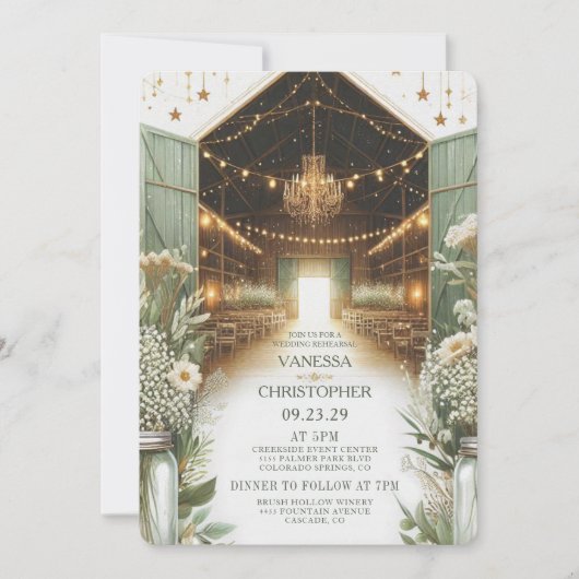 Rustikale Elegance Wedding Probe Einladung (Vorderseite)