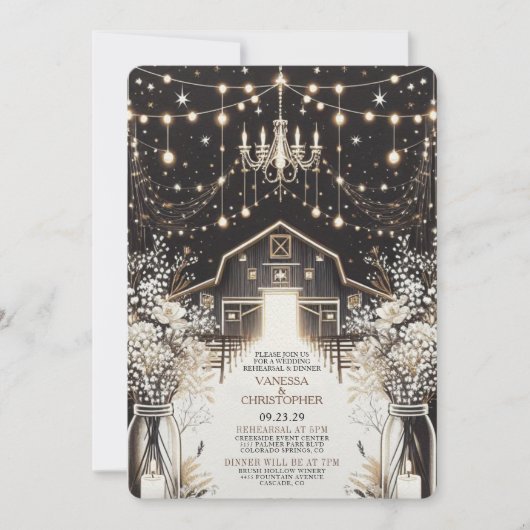 Rustikale Elegance Wedding Probe Einladung (Vorderseite)