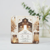 Rustikale Elegance Wedding Probe Einladung (Stehend Vorderseite)