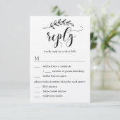 Rustikale Elegance Wedding RSVP mit Menü Kraft Einladung (Stehend Vorderseite)