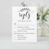 Rustikale Elegance Wedding RSVP mit Menüoptionen Einladung (Stehend Vorderseite)