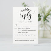 Rustikale Elegance Wedding RSVP ohne Menüoptionen Karte (Stehend Vorderseite)