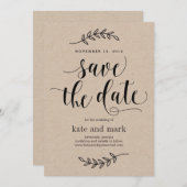 Rustikale Elegance Wedding speichern Sie die Datum Save The Date (Vorne/Hinten)