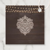 Rustikale Elegance Wedding Willkommenstempel Geschenkanhänger (Rückseite)