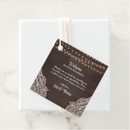 Rustikale Elegance Wedding Willkommenstempel Geschenkanhänger