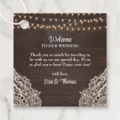 Rustikale Elegance Wedding Willkommenstempel Geschenkanhänger (Vorderseite)