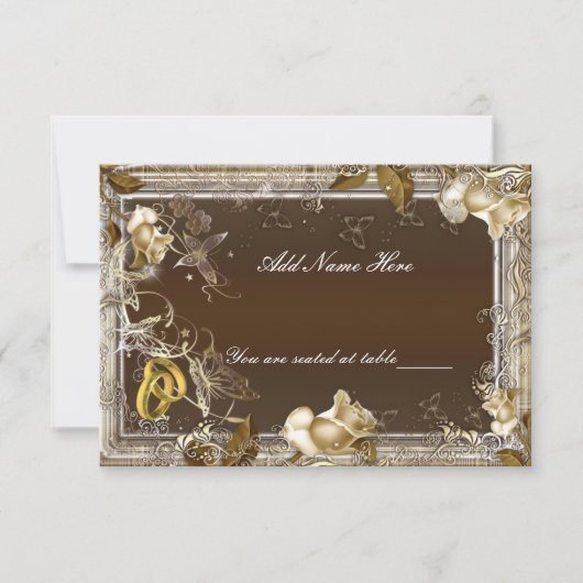 Rustikale Elegance Weißrosa Platzkarte (Vorderseite)