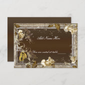 Rustikale Elegance Weißrosa Platzkarte (Vorne/Hinten)