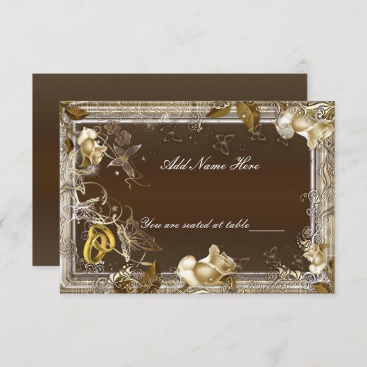 Rustikale Elegance Weißrosa Platzkarte (Vorne/Hinten)