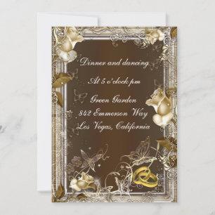 Rustikale Elegance White Rose Empfang Card Einladung