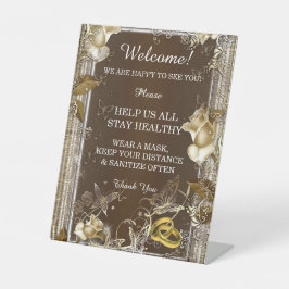 Rustikale Elegance White Rose Hochzeitsicherheit Sockelschild