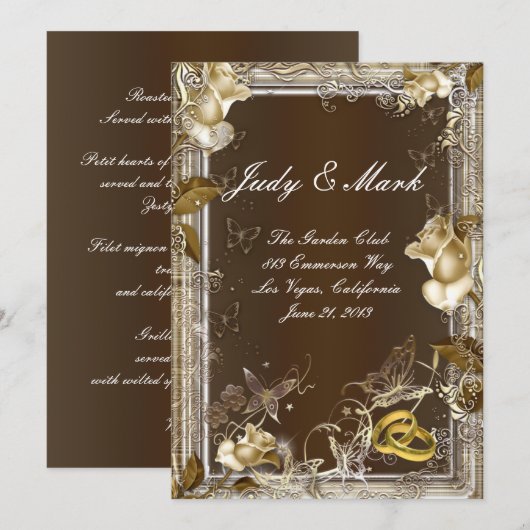 Rustikale Elegance White Rose Karte (Vorne/Hinten)