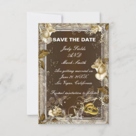 Rustikale Elegance White Rose Save the Date Karte