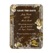 Rustikale Elegance White Rose speichern das Date M Magnet (Vertikal)