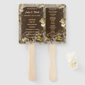 Rustikale Elegance White Rose Wedding Fächer (Vorne und Hinten)